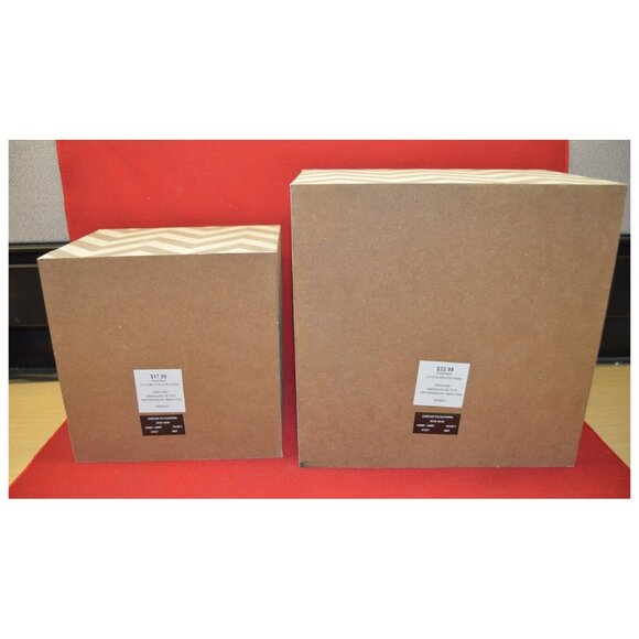 Lot of 2 Geometric Design Storage Container Box Removable Lids Nesting 2 Sizes - Picture 5 of 7